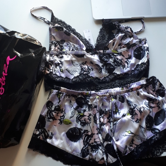 Satin Pyjama Cami and Short Set - Picture 4 of 6